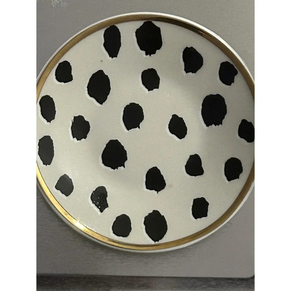 Kate Spade x Lenox (Porcelain) Boudoir Chic Ring Trinket Dish (3.5 Inches) Trim